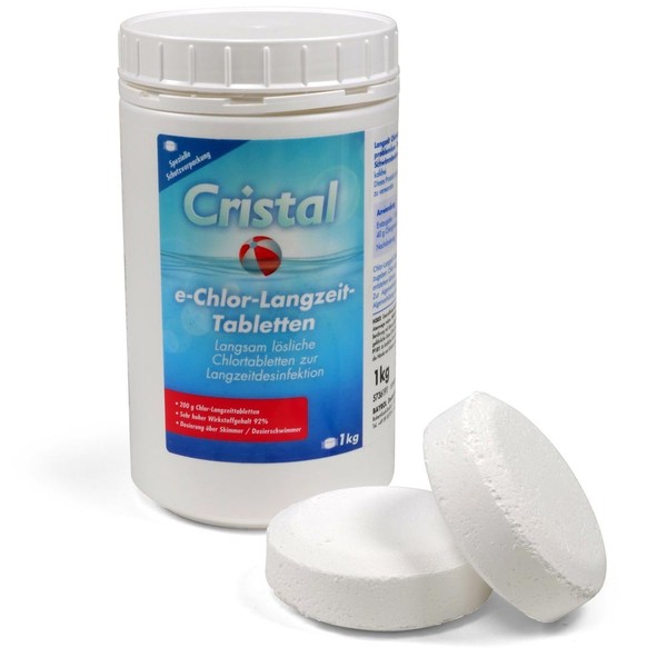 Cristal Chlor-Langzeit-Tabletten (200G) 1,0 Kg Bayrol Pool Schwimmbad Chlortabs-image