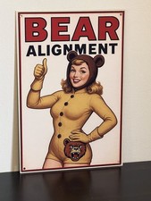 Bear Alignment Service Pinup Girl Vintage Style Metal Sign Advertising