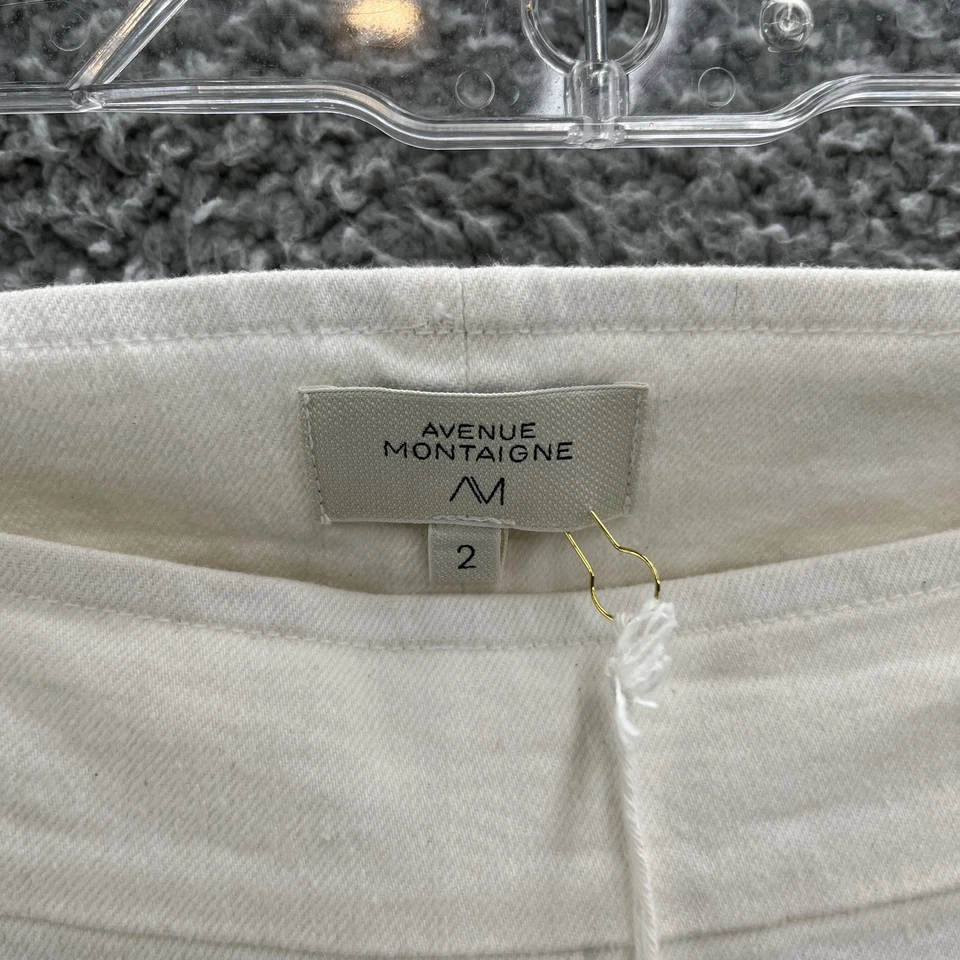 Pantalones Avenue Montaigne para mujer 2 blancos Bellini acampanados tiro alto elásticos boho EE. UU. Foto 3 de 4