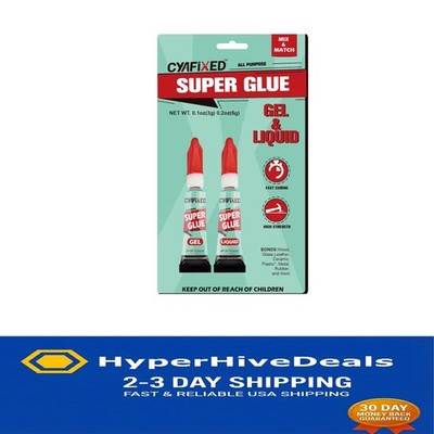 Multipack Super Glue Liquid & Gel - Strong Clear Adhesive for Crafts & Repairs
