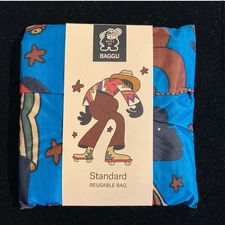 BAGGU Collab JOONBUG Teal GROUP SKATE Standard Baggu Reuseable Bag New