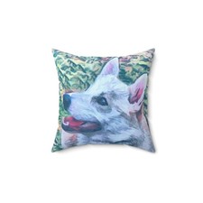 Norwegian Buhund Spun Polyester Throw Pillow
