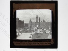 George Square Cenotaph Municipal Buildings Glasgow Scotland c1910s VTG Photo