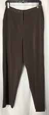 Dialogue 10 Woman  s Brown Dress Pants Pockets Button Zip Slacks