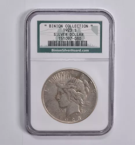 1923-S Peace Dollar Binion Silver Hoard - Binion Collection - NGC