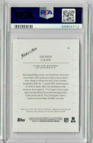 2014 Topps Turkey Red Derek Carr PSA 9 RC - Picture 2 of 2