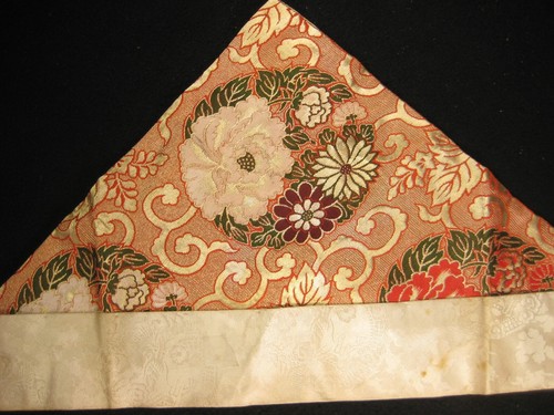 TELA DE SEDA PEONÍA ALTAR BUDISTA JAPONÉS CHISIHKI VINTAGE - Imagen 3 de 10