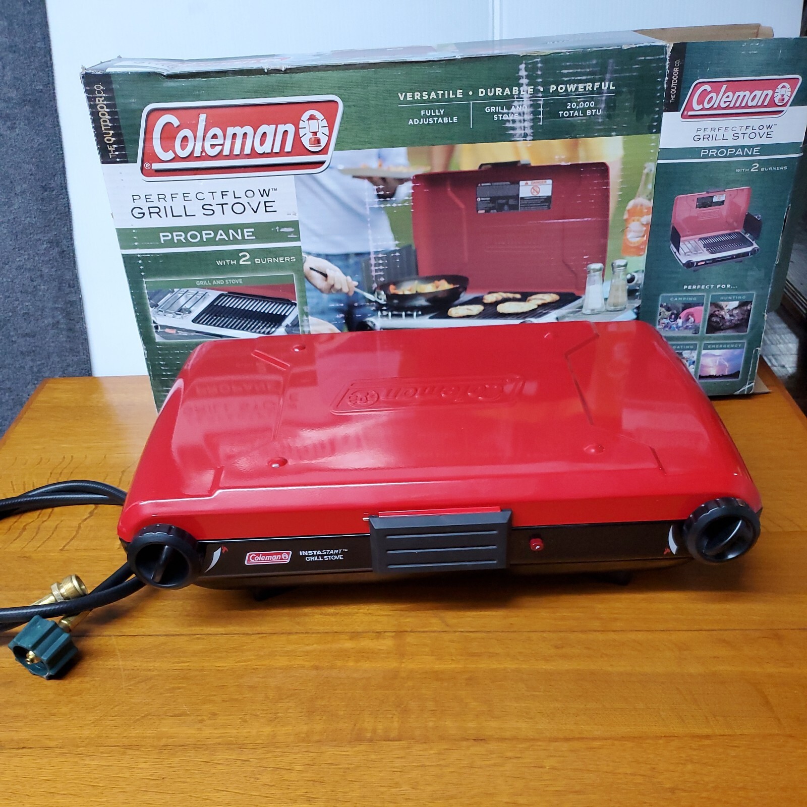 Coleman Instastart 2in1 Grill/Stove 2Burner Propane Tabletop Camping