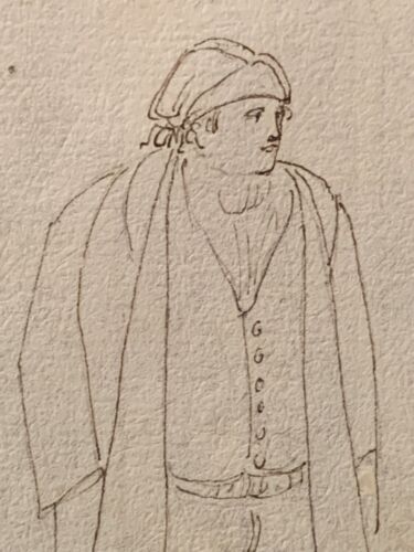 Dessin original anglais Old Master à l'encre de marins napolitains vers 1820 - Photo 4 sur 12