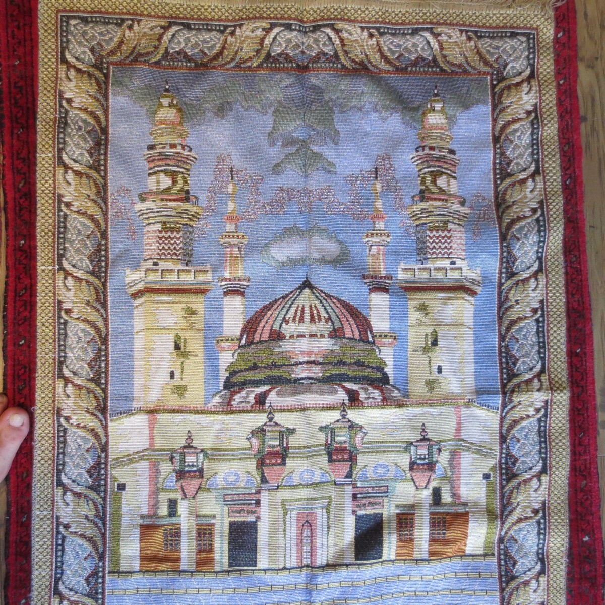 Vintage Muslim Prayer Rug. Saudi Arabia, Mecca, Messy Fringe eBay
