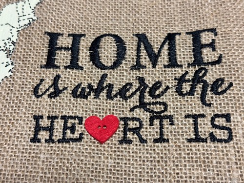 NEW ~ Mud Pie "HOME IS WHERE THE HEART IS" Burlap Pillow Wrap 14X7 - Decorative - Picture 4 of 11