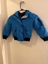 Boys Blue/Black Lands End Hooded Coat Size S 4
