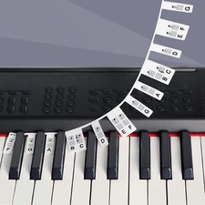 Removable Piano Keyboard Note Labels for 61 Key Full Size Silicone Reusable No N