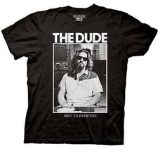 Authentic The Big Lebowski The Dude Black And White Photo Mens Movie Shirt S