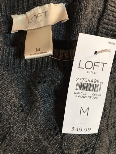 LOFT, Größe M, dunkelgrauer Pullover mit gewelltem Saum und Ärmelkanten. NEU. - Bild 2 von 10