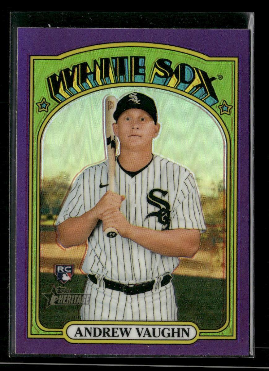 2021 Topps Heritage #624 Andrew Vaughn Chicago White Sox Purple
