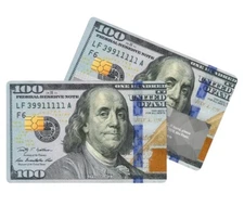 Lot x4 Hundred Dollar Bill USA Currency Money Credit Debit Card Skin Sticker 55