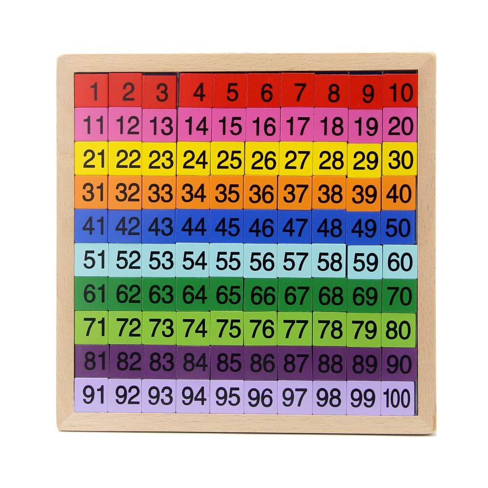 Montessori Wooden Math Learning Board Toy with Numbers 1-100 for Kids