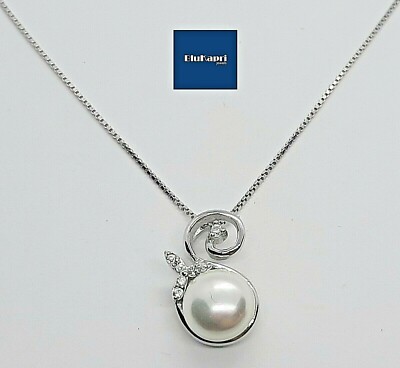 Collana in argento con occhio di Nazar e perla d'acqua dolce – Made in Germany – Perla d'Oro