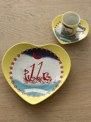 Philippe Deshoulieres Salvador Dali Expresso Cup,Saucer,Plate