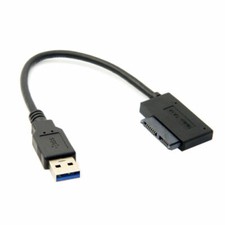 CABLECY USB 3.0 to 7 6 13pin Slimline Sata Adapter Cable for Laptop CD Rom Drive