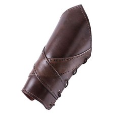 Gepolsterte Armstulpen aus Leder mit gekreuzten Bändern, Paar Wikinger Kostüm