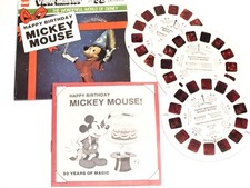 Vintage Disney View-Master Reel 3 Reels Booklet Happy Birthday Mickey Mouse B