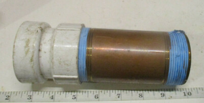 2'' x 5'' Long- Brass NPT Pipe Nipple with PVC Adapter 