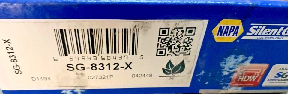 Pastillas de freno de cerámica para GM SilentGuard SG8312X de caja abierta NAPA Foto 3 de 3