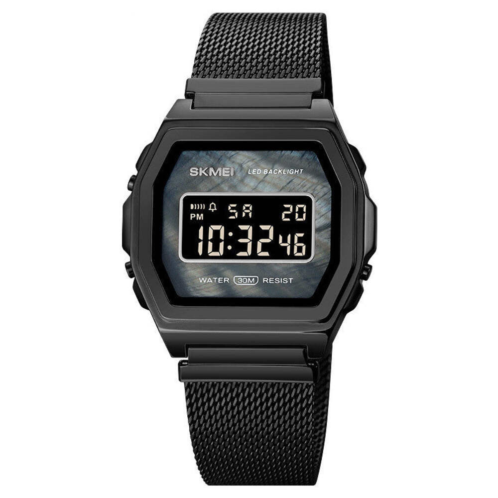 Stylish Multi-function Waterproof Stainless Steel Electronic Watch for Students