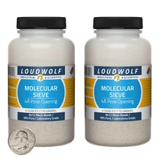Molecular Sieve / 12 Oz / 2 Bottles / 99% Laboratory Grade / 8x12 Mesh Beads
