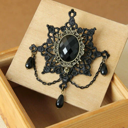 Crystal Black Fashion Brooches