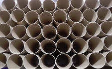 100x Empty Cardboard Toilet Paper Core Rolls - Clean & Flattened - For Crafts
