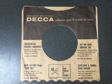 Decca Records Company Sleeve VG 