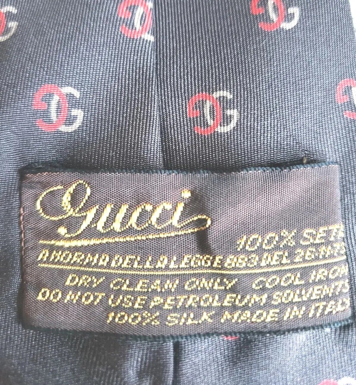 Vintage Gucci Tie Mens Brown GG 100% Silk Made In… - image 2