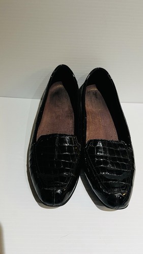 Clarks Timeless Leather Flats Loafers Shoes Size 9.5 Black - Picture 12 of 12