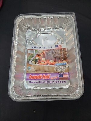 Handi-Foil Medium Rack Roaster with Lid Pan 15''x11''x2'' Cook n Carry Lot of 12
