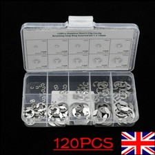120X External E Clips Circlip C Clip Retaining Clips 1.5mm-10mm Spring Steel