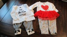 Carters Two Sets Girls 3 months Multi Colors Graphics     bc6