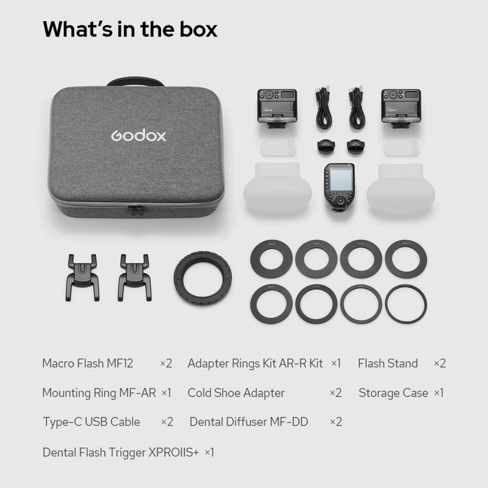 Godox MF12-DK1 Dental Flash System Dual-Flash Led Ring Lights Camera Speedlite - Image 3 of 4