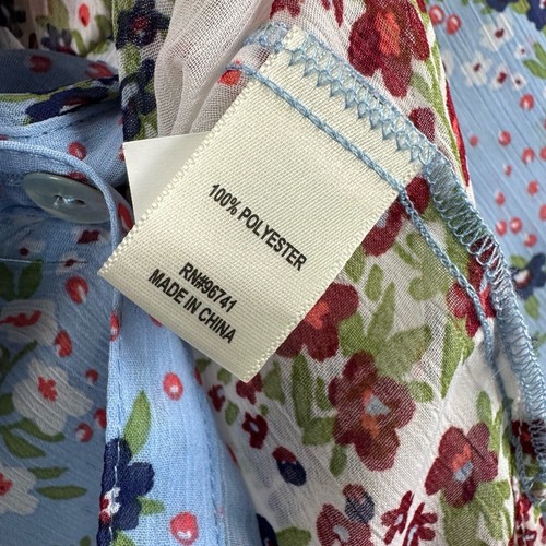 Cloth & Portrait Mini Dress Womens XL Floral Button Up Sheer Hi Low Cottage Core - Imagen 3 de 11