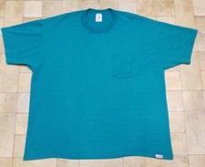Vintage Jerzees Super T Shirt Pocket 50/50 Teal Mens Sz XXL 90s USA Made