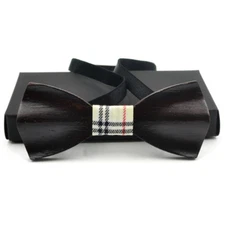 3D Wood Tie Natural Wood Curved Bowtie Men's Wedding Party Fashion Bow Tie Male 