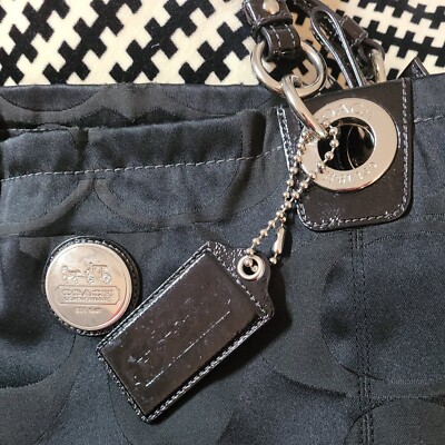COACH H0982-14449 SHOULDER BAG TOTE PURSE SIGNATURE BLACK CANVAS