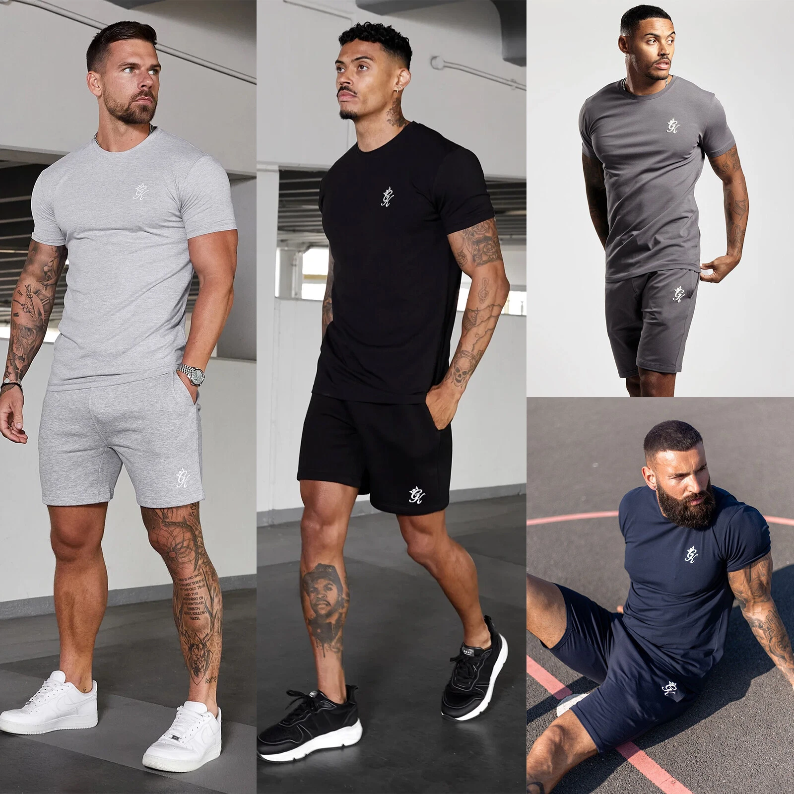 Gym King Shorts Set Mens Designer T-Shirt Shorts Twin Tracksuit Slim Fit
Opens in a new window or ta