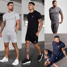 Gym King Shorts Set Mens Designer T-Shirt Shorts Twin Tracksuit Slim Fit