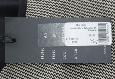 ヴェルデ様 $935 New ANNETTE GORTZ ARI Jacket Chess Snap Women's MEDIUM M