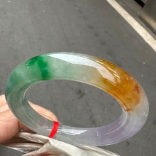Certified Natural Grade AAA Ice Green Burmese Jade jadeite bracelet bangle 59mm