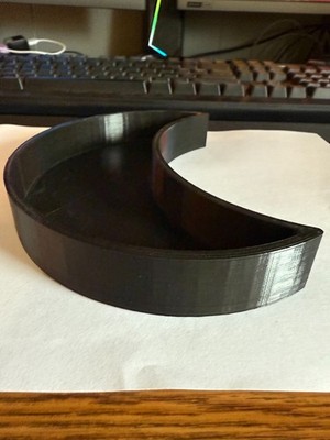 3DP 3D Printed Crescent Moon Shaped Tray/Bowl Black