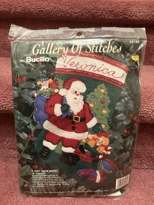 Bucilla A Visit From Santa Gallery of Stitches Stocking Kit 15''